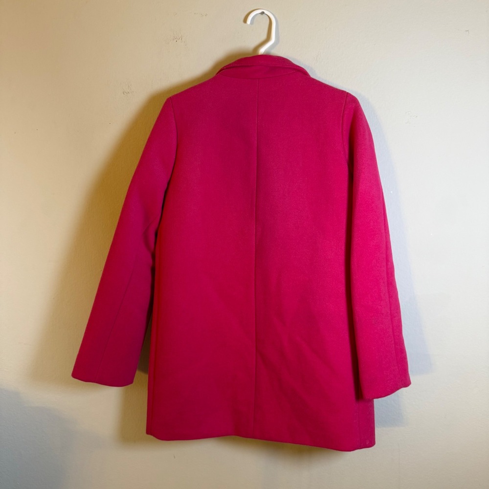 J.Crew Pink Wool Blend Lodge Coat Asymmetric Zip F5325 Womens Size 4 FA17 - Picture 3 of 7